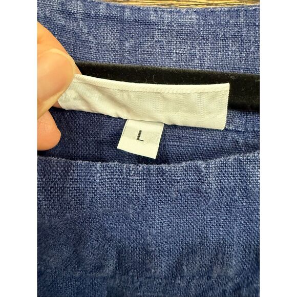 Bryn Walker blue linen boho lagenlook dress size Large - Picture 5 of 10